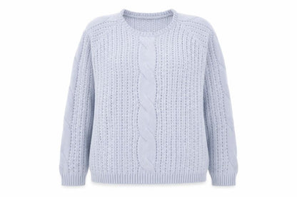 Damart Womens Blue Round Neck Acrylic Pullover Jumper Size 10