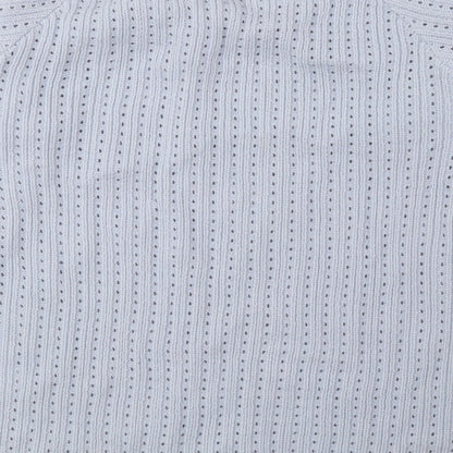 Damart Womens Blue Round Neck Acrylic Pullover Jumper Size 10