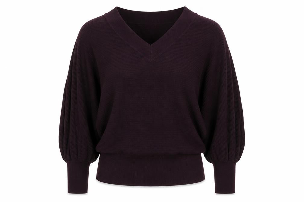 Phase Eight Womens Purple V-Neck Viscose Pullover Jumper Size S