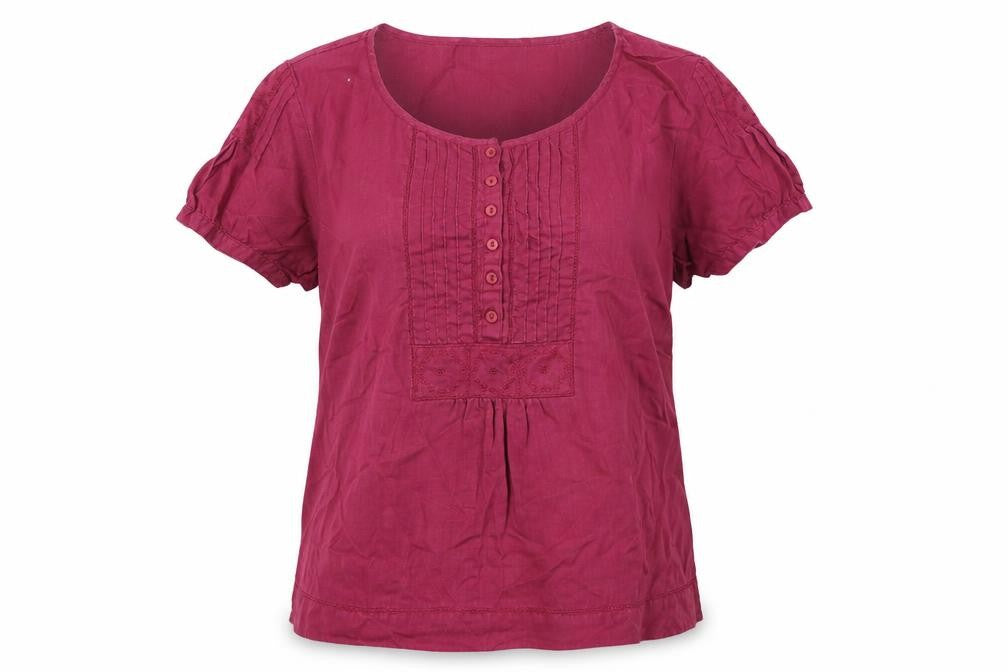 Jackpot Womens Purple Ramie Basic Blouse Size 14 Scoop Neck