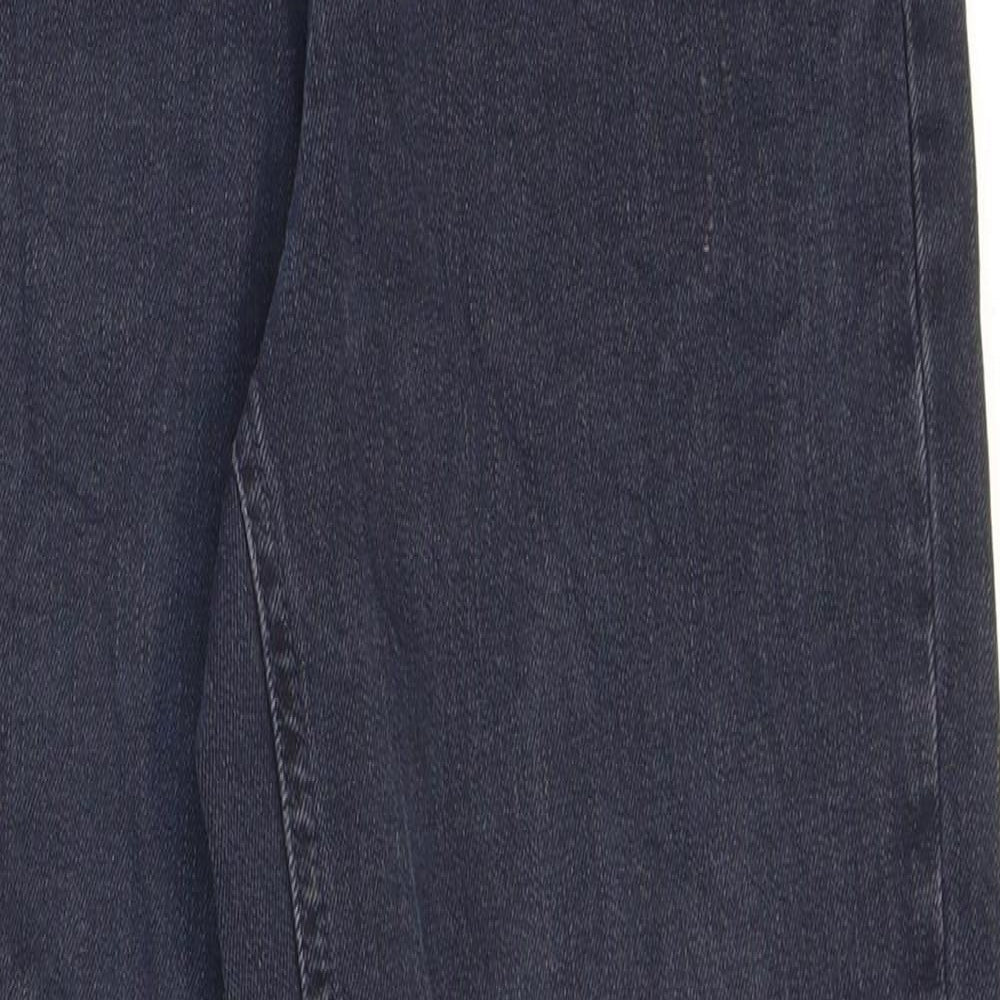 Marks and Spencer Womens Blue Cotton Mom Jeans Size 6 L28 in Regular Zip