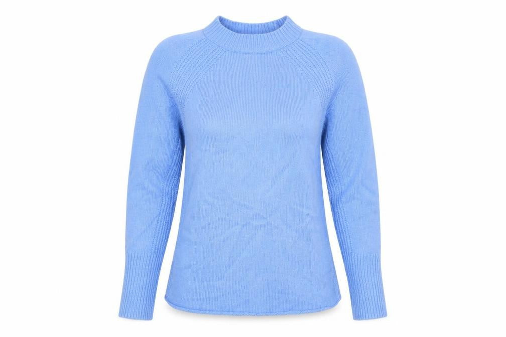Marks & Spencer Womens Blue Round Neck Polyester Pullover Jumper Size S