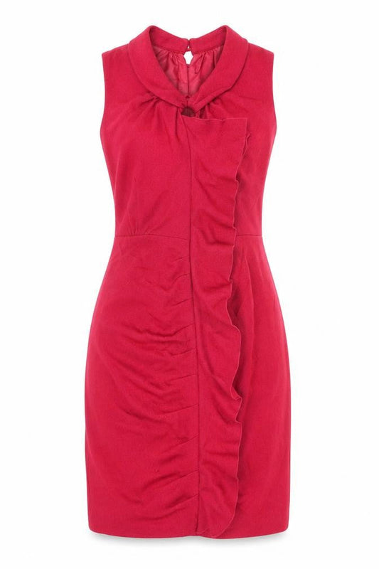 Next Womens Pink Polyester Bodycon Size 8 V-Neck Button - Slit