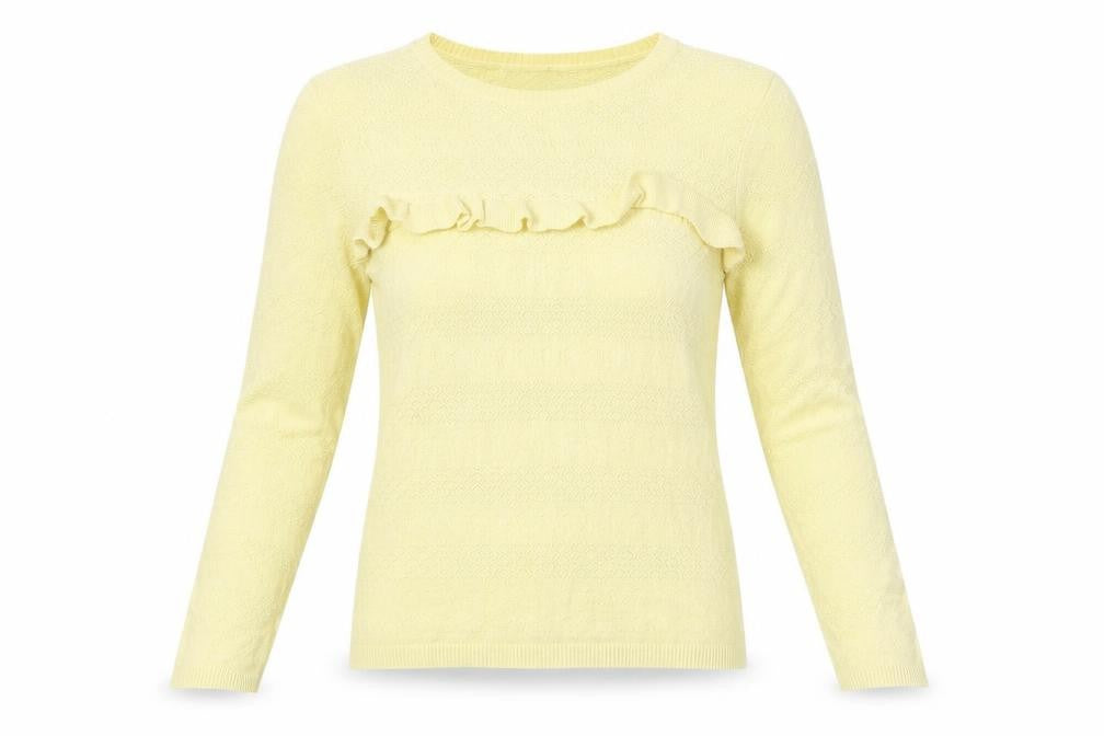 Very Womens Yellow Polyester Basic T-Shirt Size 10 Round Neck