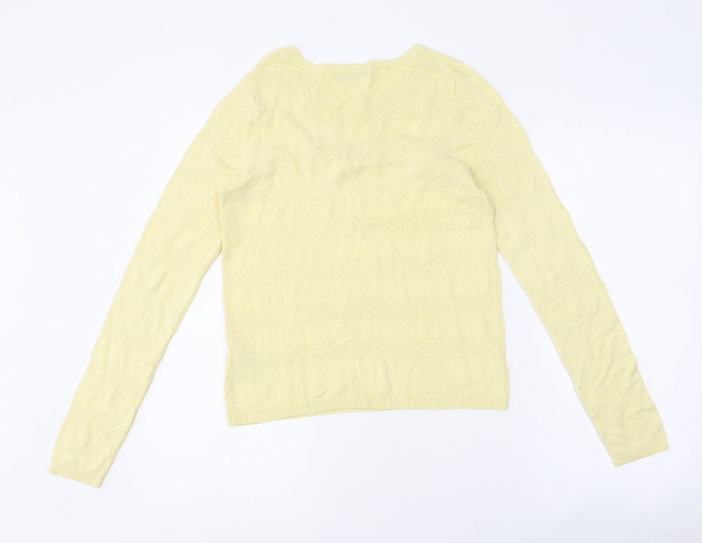 Very Womens Yellow Polyester Basic T-Shirt Size 10 Round Neck