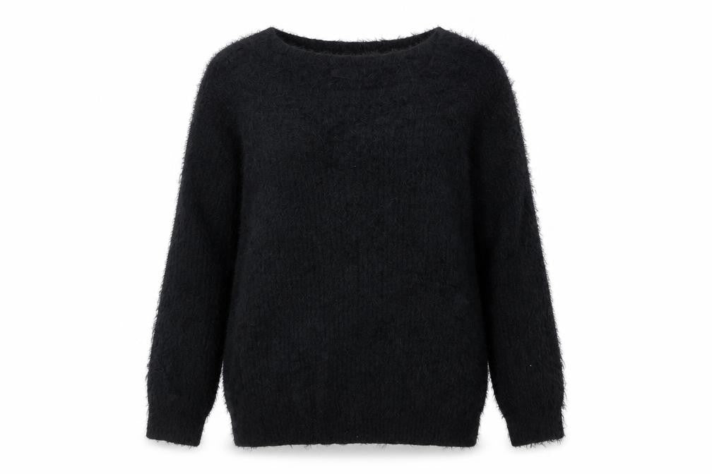F&F Womens Black Round Neck Polyester Pullover Jumper Size 14