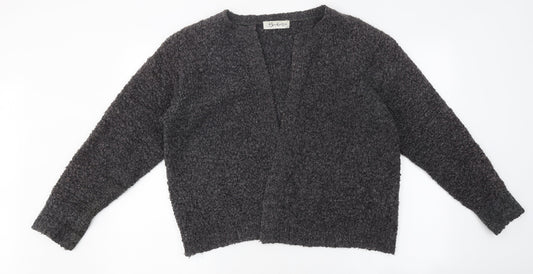 Berkeritex Womens Grey Round Neck Polyester Cardigan Jumper Size 14