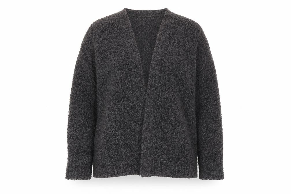 Berkeritex Womens Grey Round Neck Polyester Cardigan Jumper Size 14