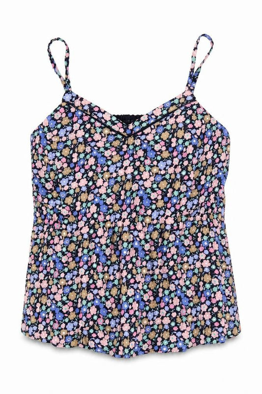 Marks and Spencer Womens Multicoloured Floral Viscose Camisole Blouse Size 12 V-Neck - Shirred Back