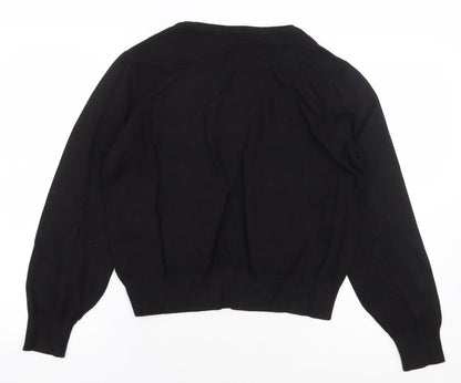 H&M Womens Black Viscose Pullover Sweatshirt Size L Pullover