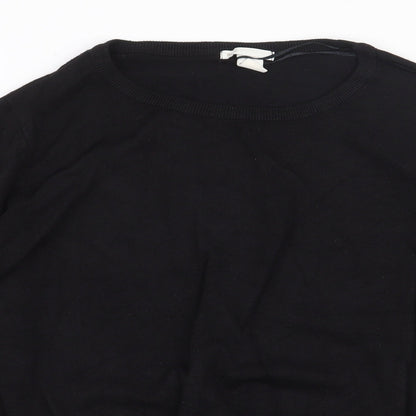 H&M Womens Black Viscose Pullover Sweatshirt Size L Pullover