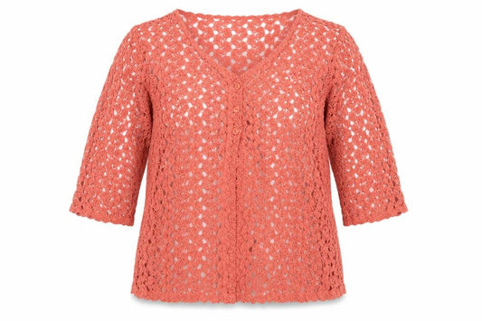 Daxon Womens Orange Polyester Basic Button-Up Size 10 V-Neck