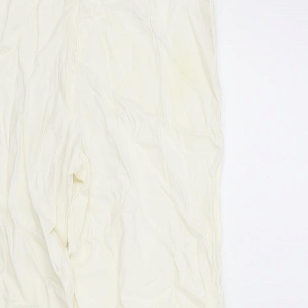 Principles Womens Ivory Acetate Chino Trousers Size 10 L26.5 in Regular Zip