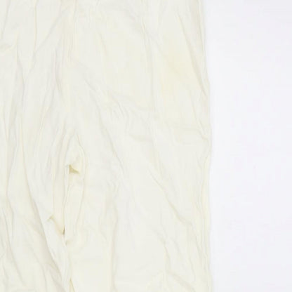 Principles Womens Ivory Acetate Chino Trousers Size 10 L26.5 in Regular Zip