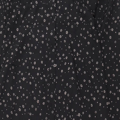 Missguided Womens Black Fair Isle Polyester A-Line Size 8 Boat Neck Button
