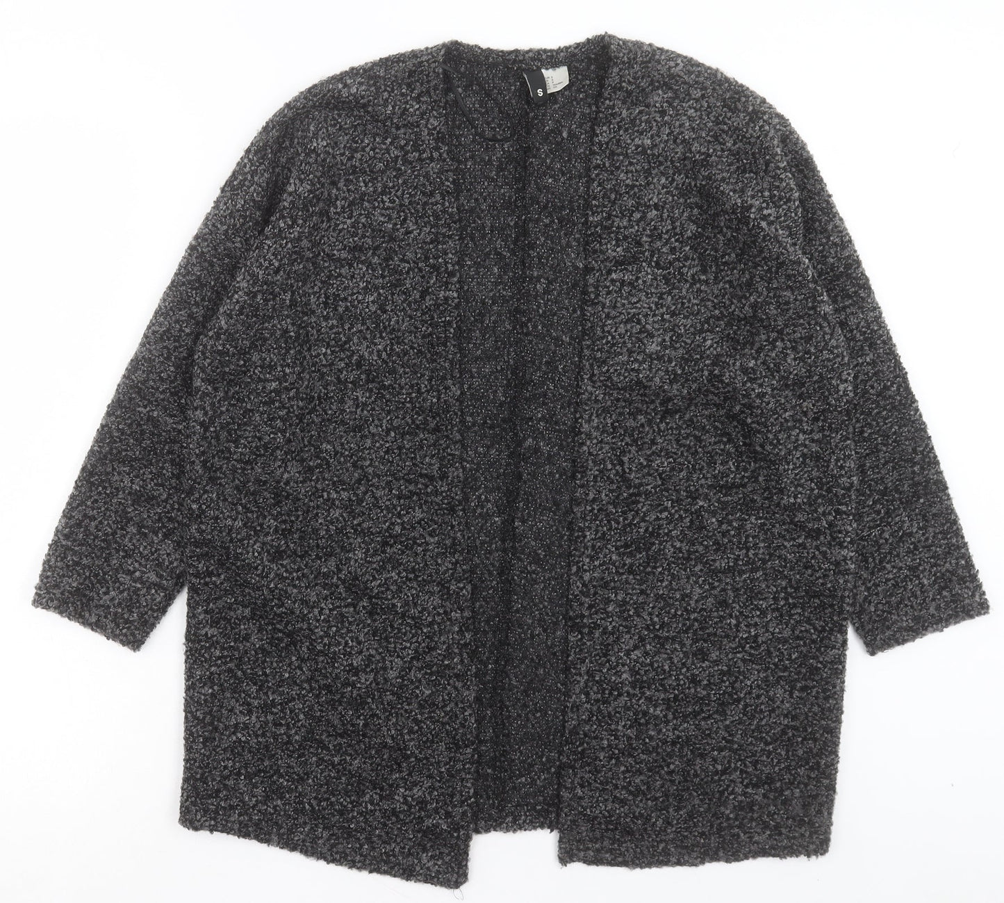 H&M Womens Grey V-Neck Acrylic Cardigan Jumper Size S