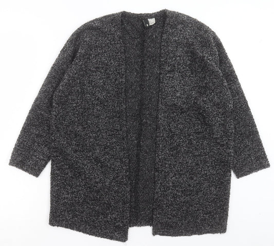 H&M Womens Grey V-Neck Acrylic Cardigan Jumper Size S