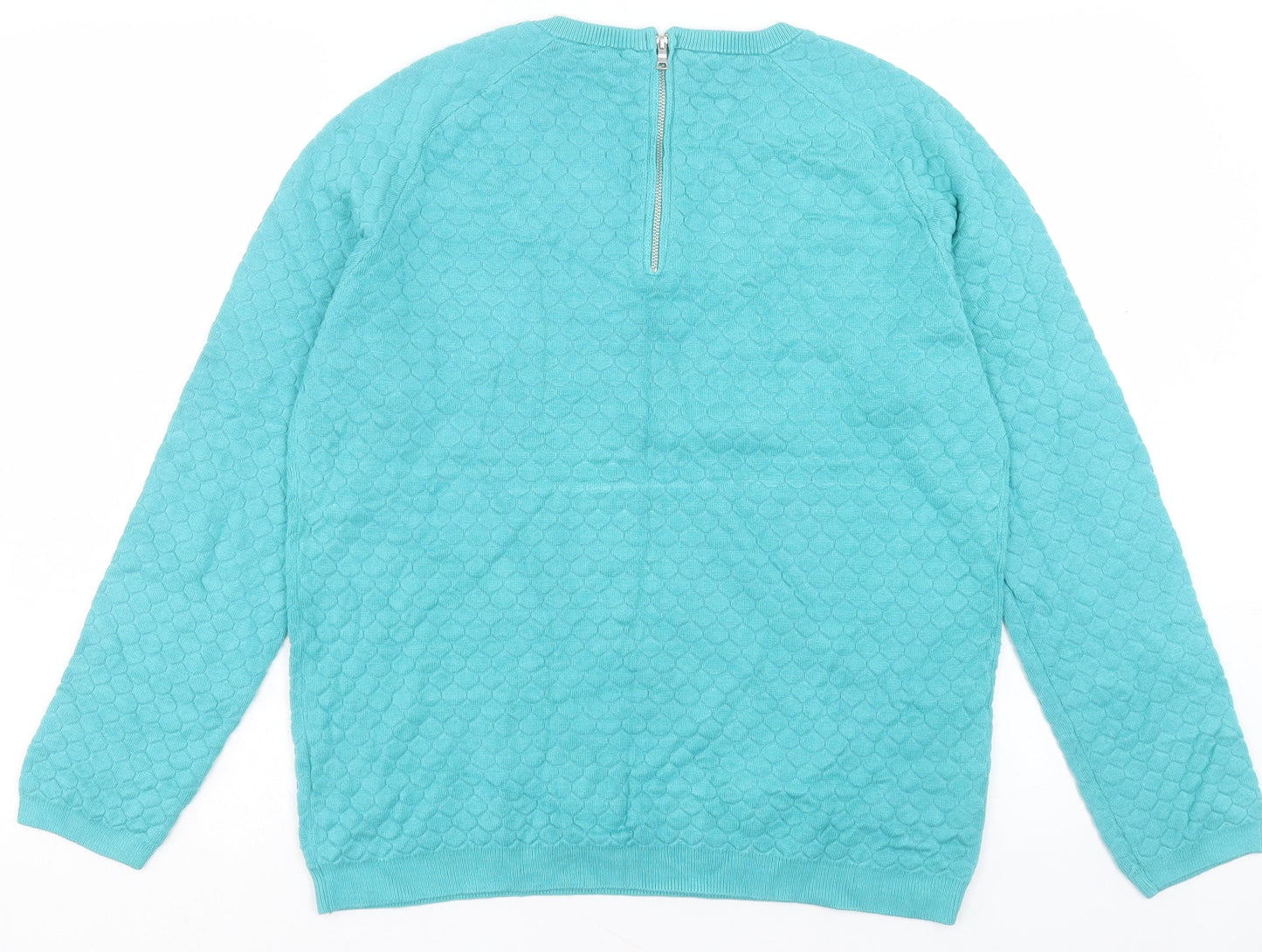 Papaya Womens Blue Crew Neck Viscose Full Zip Jumper Size 16