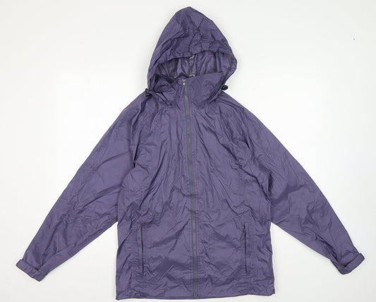 Preworn Womens Purple Rain Coat Coat Size S Zip
