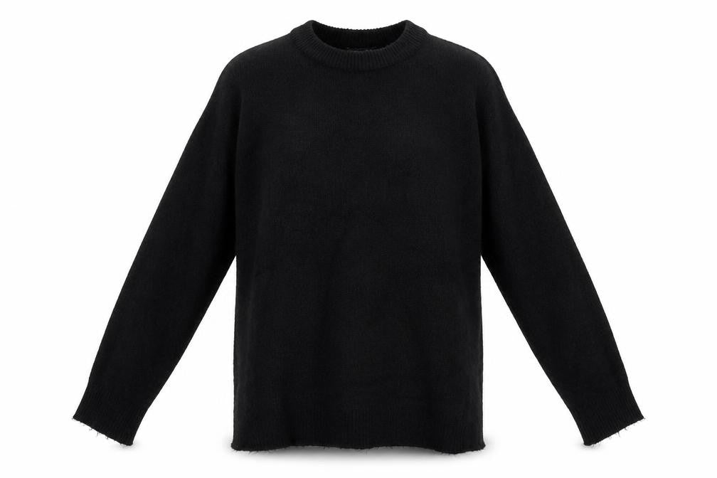 New Look Womens Black Crew Neck Acrylic Pullover Jumper Size S