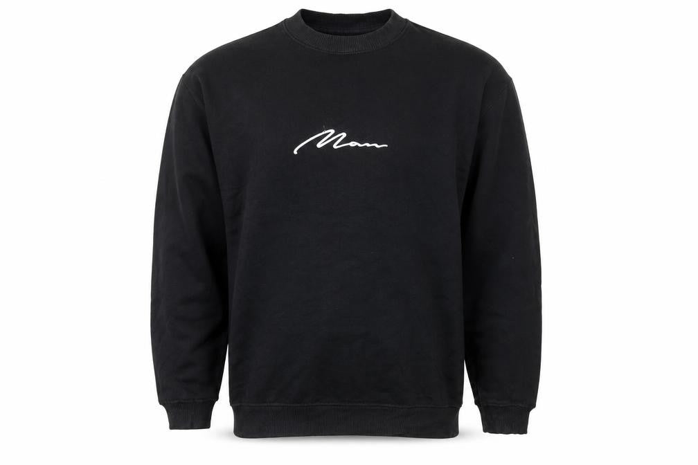 Boohoo Mens Black Cotton Pullover Sweatshirt Size XS