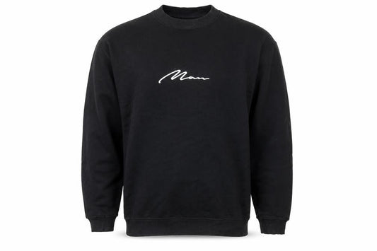 Boohoo Mens Black Cotton Pullover Sweatshirt Size XS