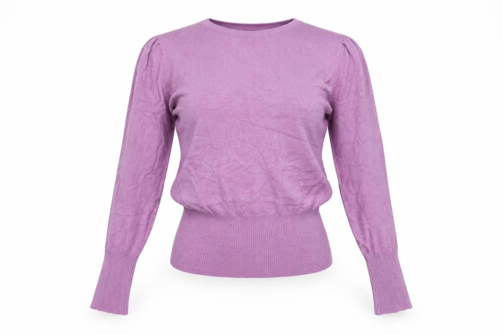 Marks & Spencer Womens Purple Round Neck Viscose Pullover Jumper Size 8