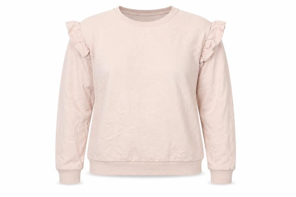 Papaya Womens Pink Cotton Pullover Sweatshirt Size S Pullover - Frill on Sleeve