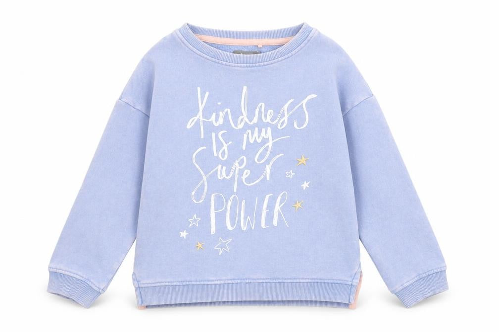 NEXT Girls Blue Cotton Pullover Sweatshirt Size 6 Years Pullover - Kindness Is My Super Power