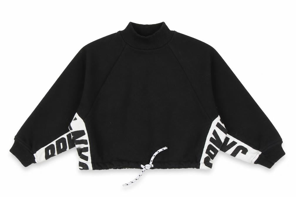 NEXT Girls Black Cotton Pullover Sweatshirt Size 6 Years Pullover - Cropped
