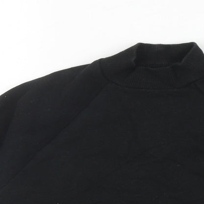 Next Girls Black Cotton Pullover Sweatshirt Size 6 Years Pullover - Cropped