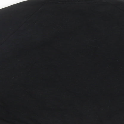 Next Girls Black Cotton Pullover Sweatshirt Size 6 Years Pullover - Cropped