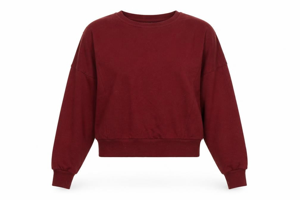 Topshop Womens Red Polyester Pullover Sweatshirt Size 8 Pullover