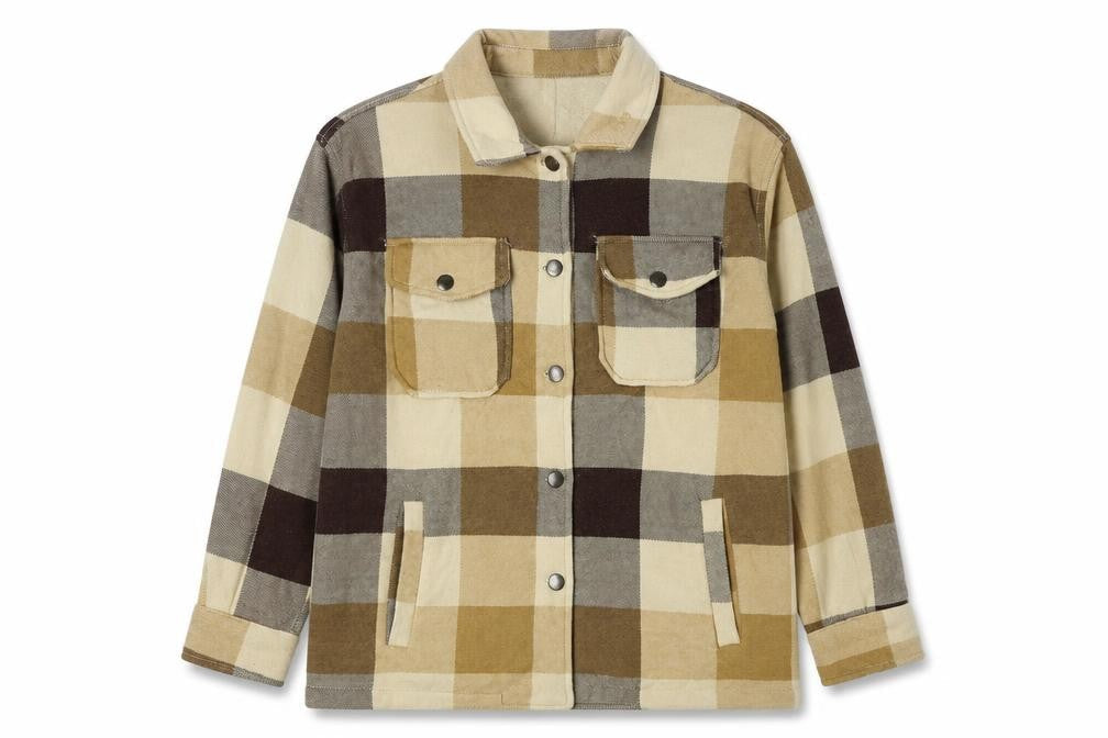 AX Paris Womens Beige Check Jacket Size S Button