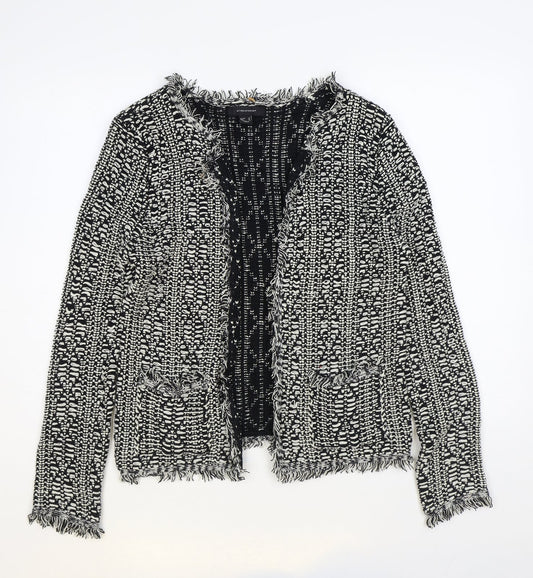 Atmosphere Womens Black Geometric Jacket Size 12