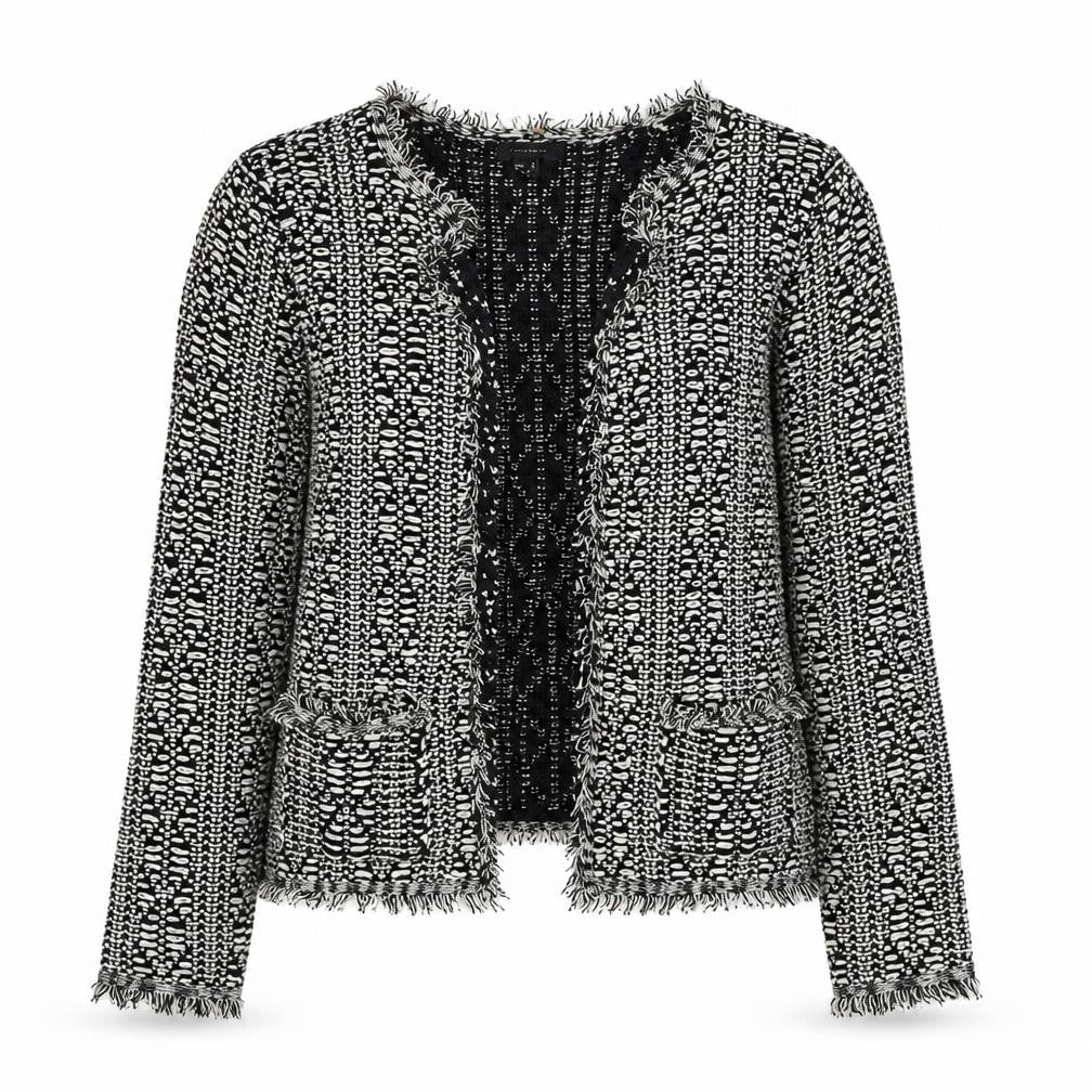 Atmosphere Womens Black Geometric Jacket Size 12