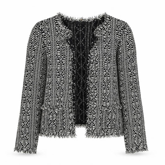 Atmosphere Womens Black Geometric Jacket Size 12
