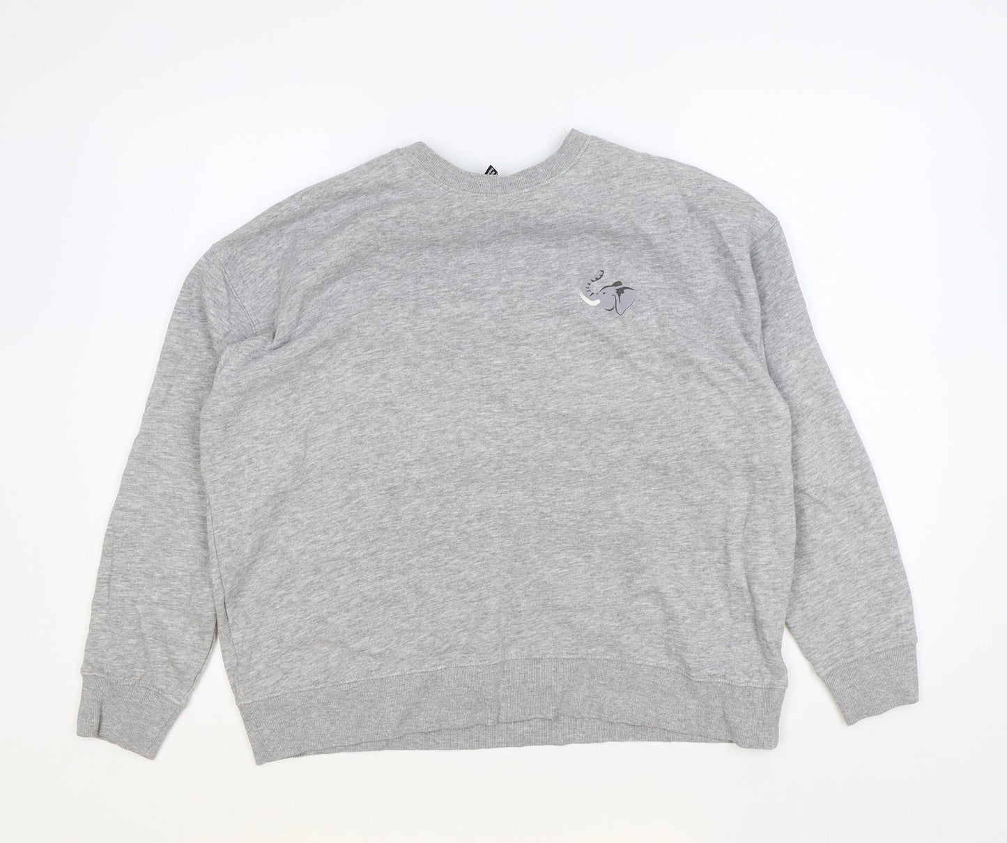 New Look Womens Grey Cotton Pullover Sweatshirt Size M Pullover
