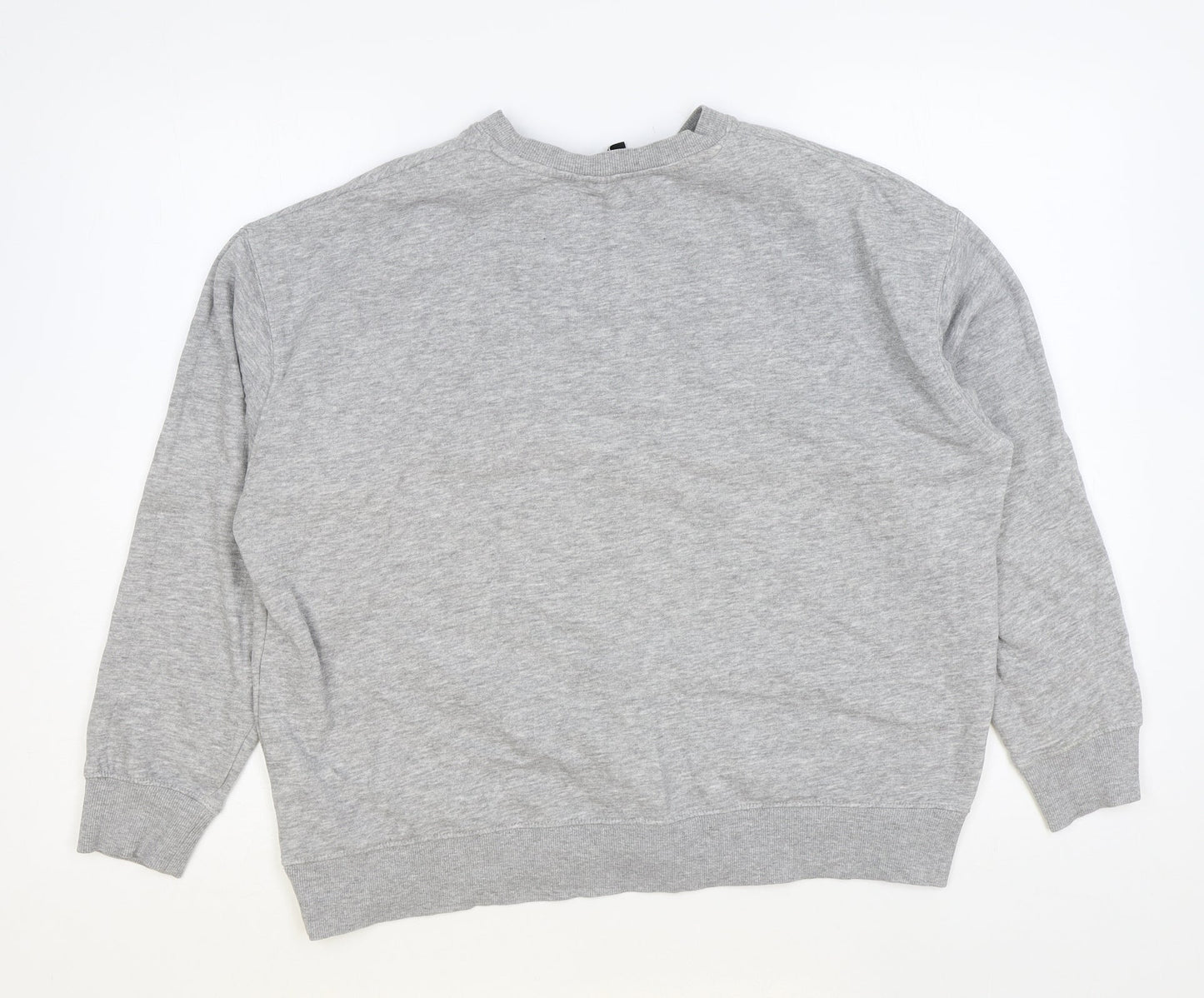 New Look Womens Grey Cotton Pullover Sweatshirt Size M Pullover
