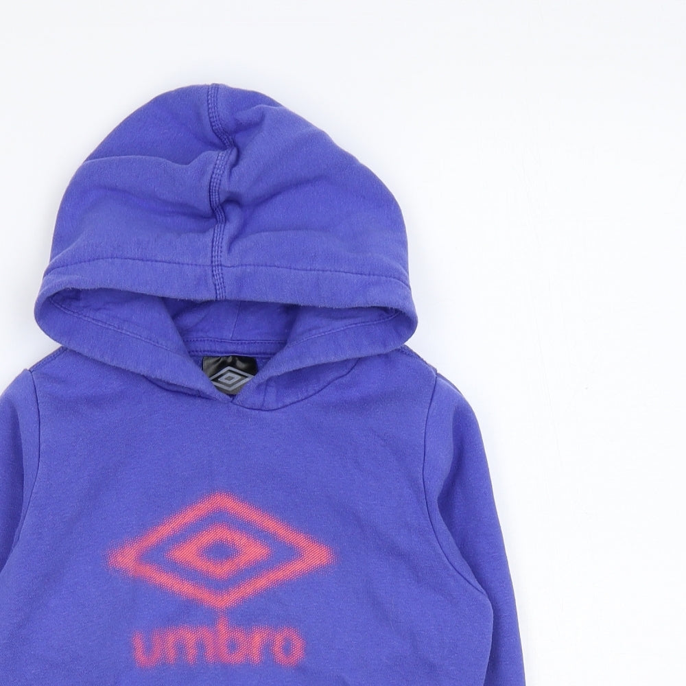Umbro Boys Blue Polyester Pullover Hoodie Size 6-7 Years Pullover