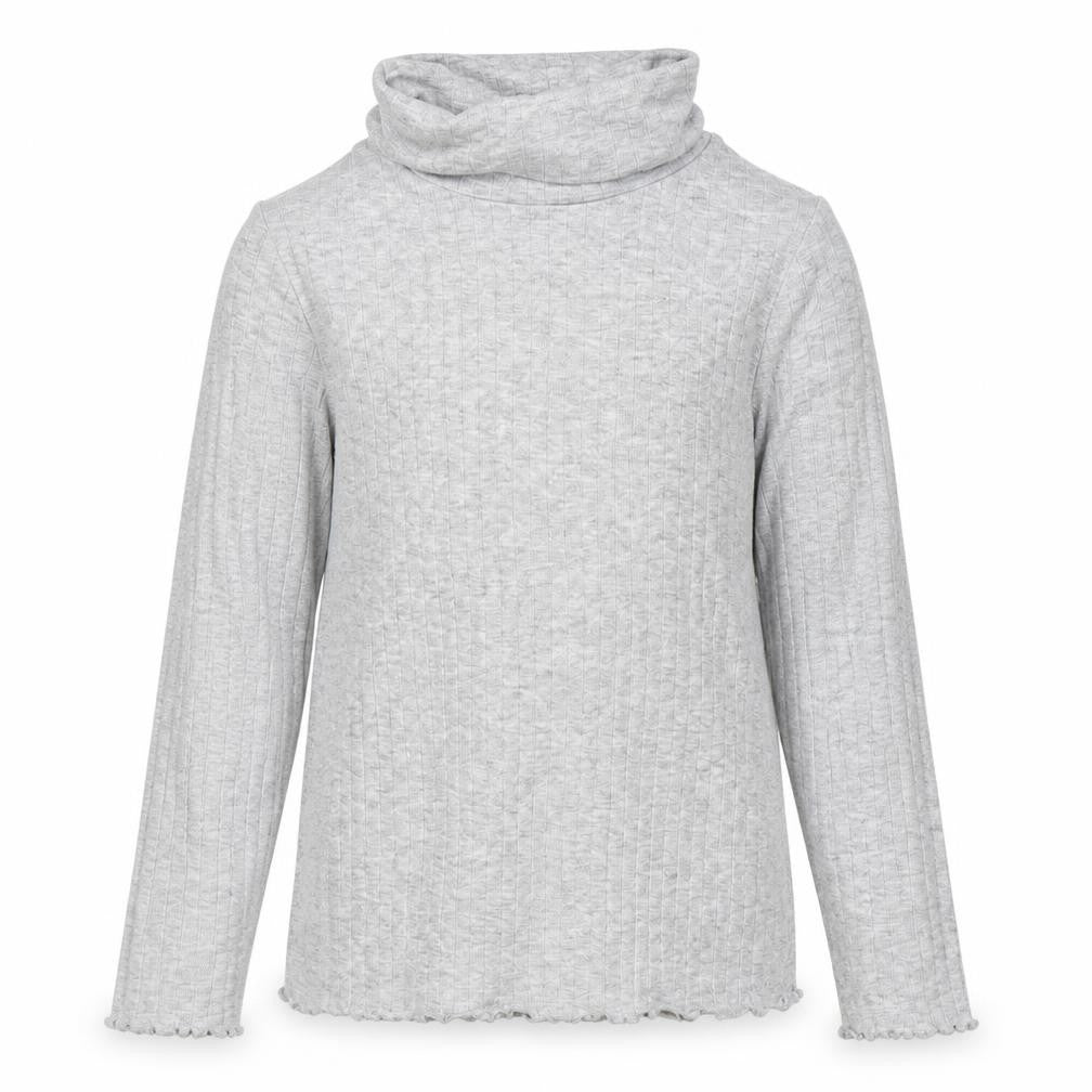 Marks & Spencer Girls Grey Roll Neck Cotton Pullover Jumper Size 8-9 Years Pullover