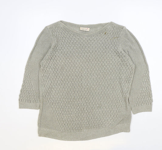 Per Una Womens Beige Round Neck Acrylic Pullover Jumper Size 14