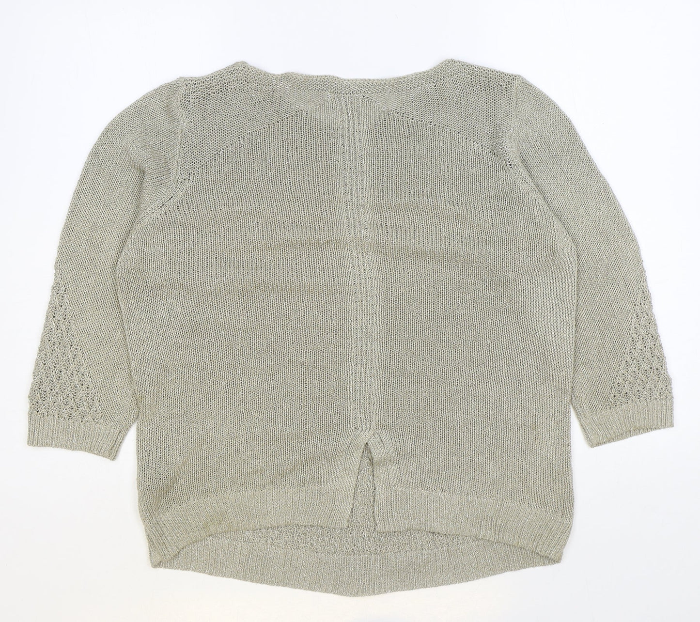 Per Una Womens Beige Round Neck Acrylic Pullover Jumper Size 14