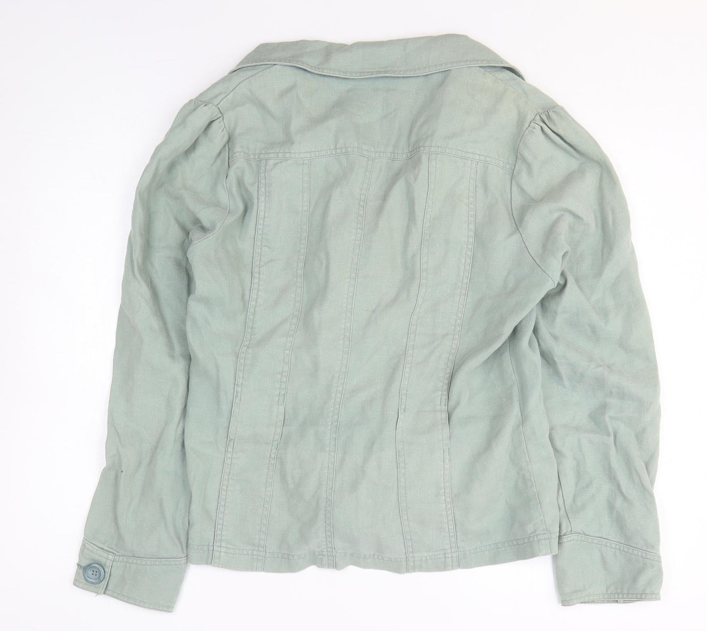 Per Una Womens Green Jacket Coatigan Size 12 Button