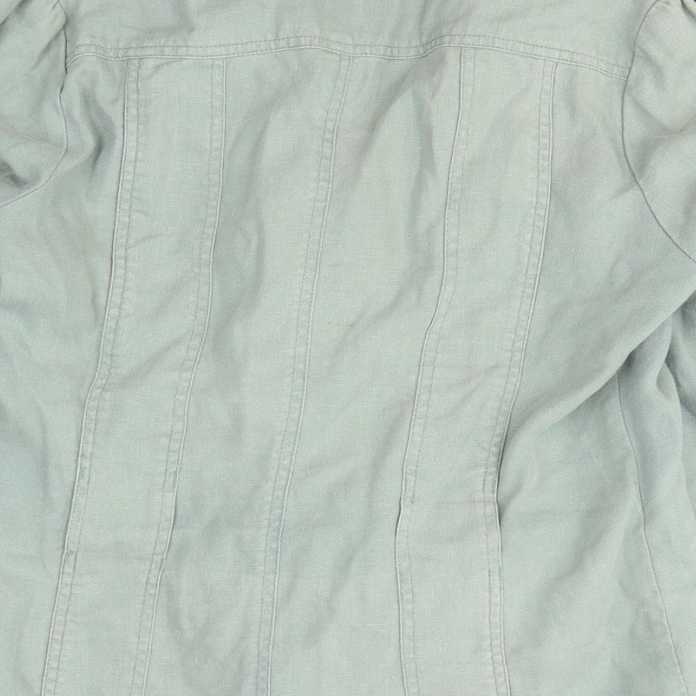 Per Una Womens Green Jacket Coatigan Size 12 Button