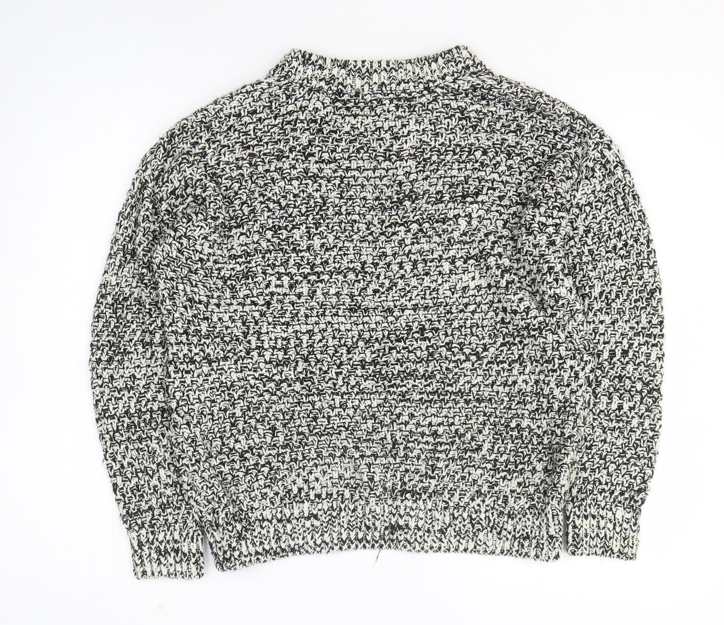 H&M Womens White Round Neck Cotton Pullover Jumper Size XS