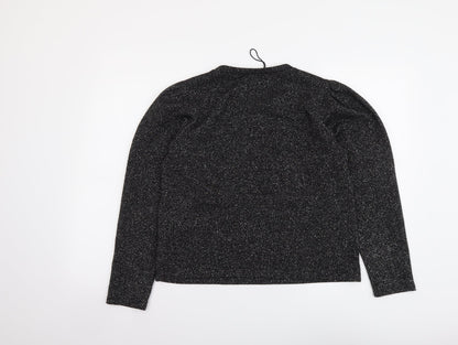 Zara Womens Silver Round Neck Polyester Pullover Jumper Size L