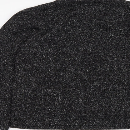 Zara Womens Silver Round Neck Polyester Pullover Jumper Size L
