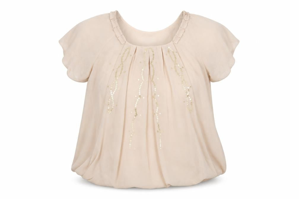 ET VOUS Womens Pink Polyester Basic Blouse Size 12 Scoop Neck