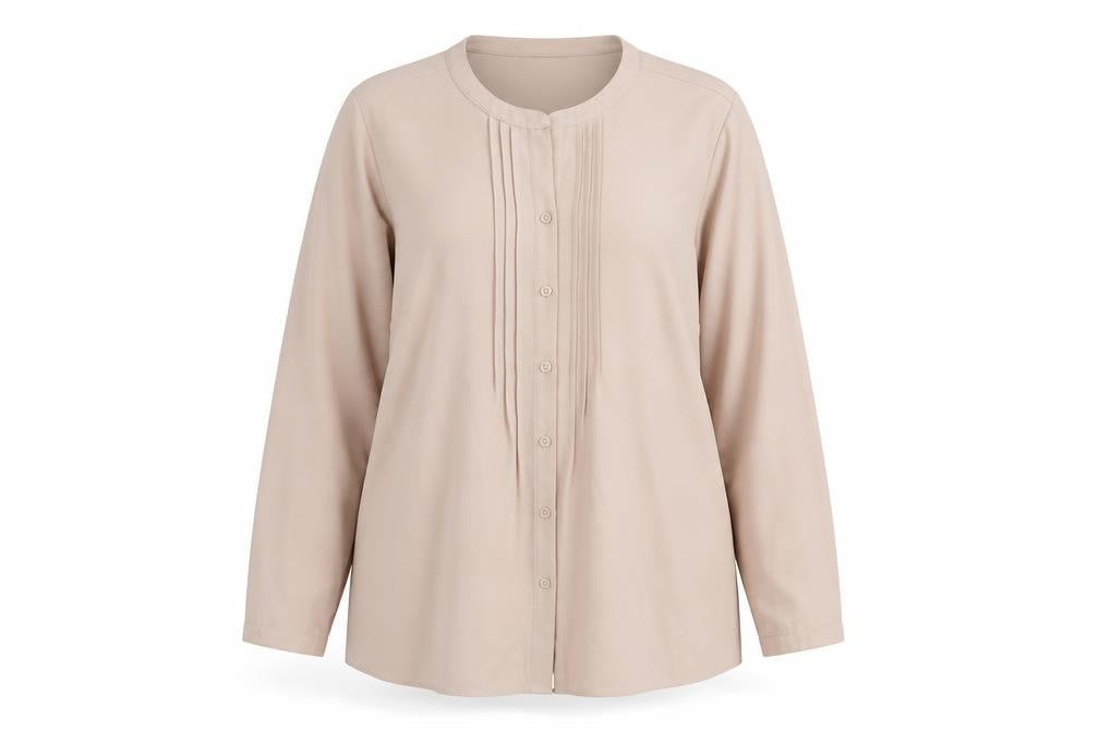 Marks & Spencer Womens Pink Polyester Basic Button-Up Size 18 Round Neck